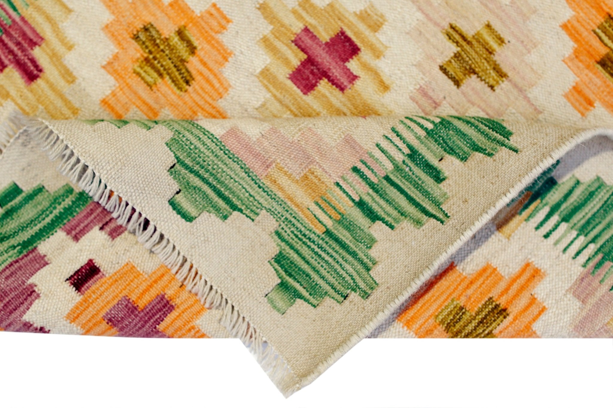 Handmade Mini Afghan Maimana Kilim | 98 x 67 cm | 3'3" x 2'3" - Najaf Rugs & Textile