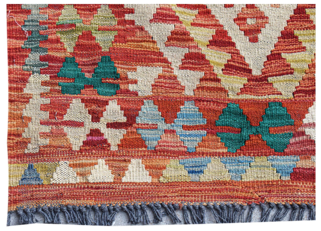 Handmade Mini Afghan Maimana Kilim | 98 x 75 cm | 3'3" x 2'6" - Najaf Rugs & Textile