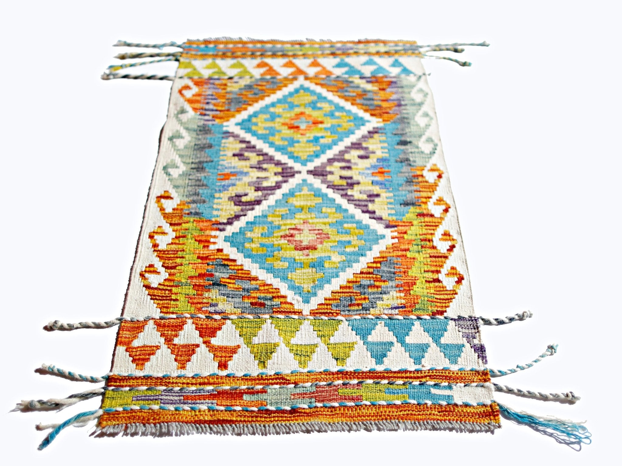 Handmade Mini Afghan Maimana Kilim | 99 x 61 cm | 3'3" x 2' - Najaf Rugs & Textile
