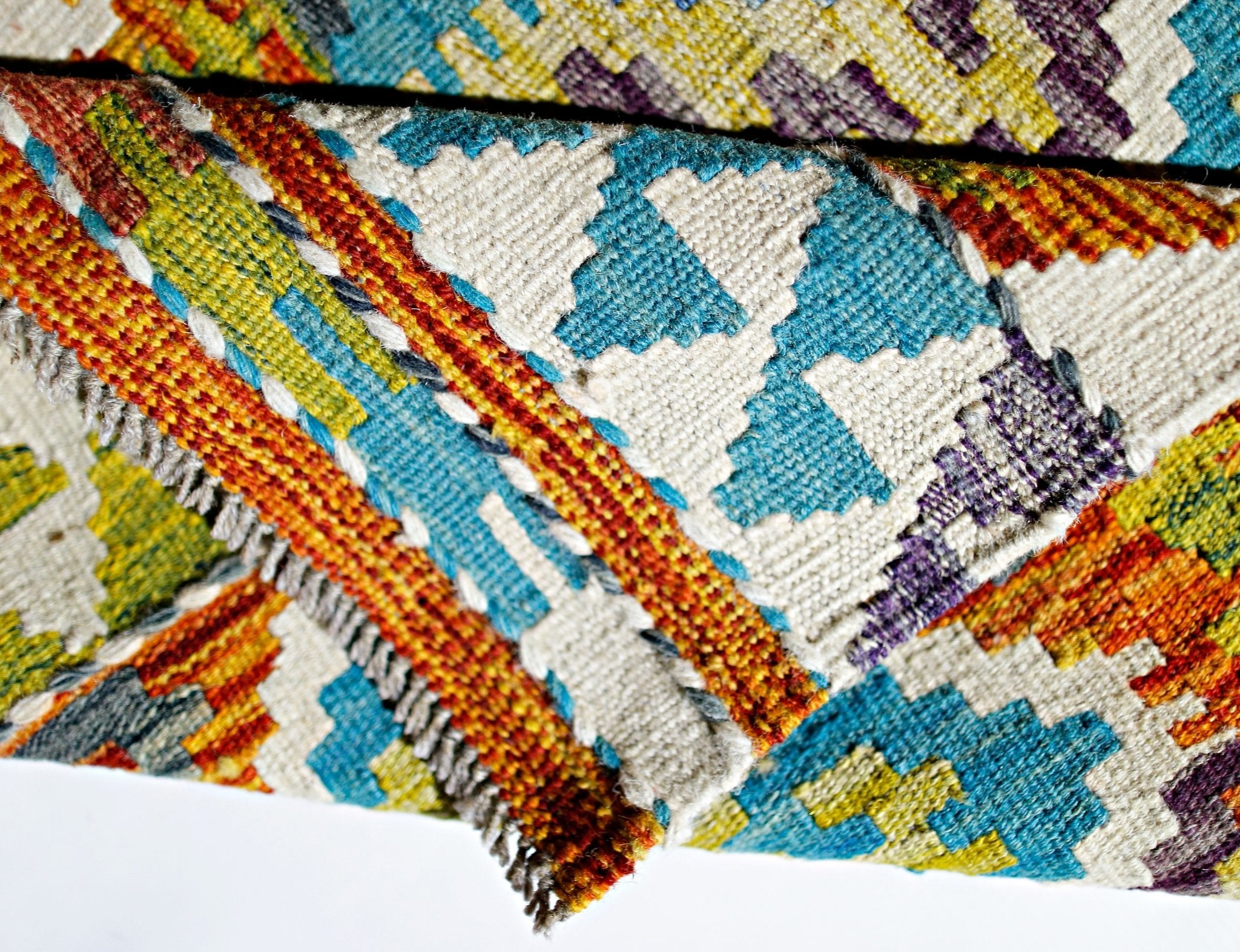 Handmade Mini Afghan Maimana Kilim | 99 x 61 cm | 3'3" x 2' - Najaf Rugs & Textile