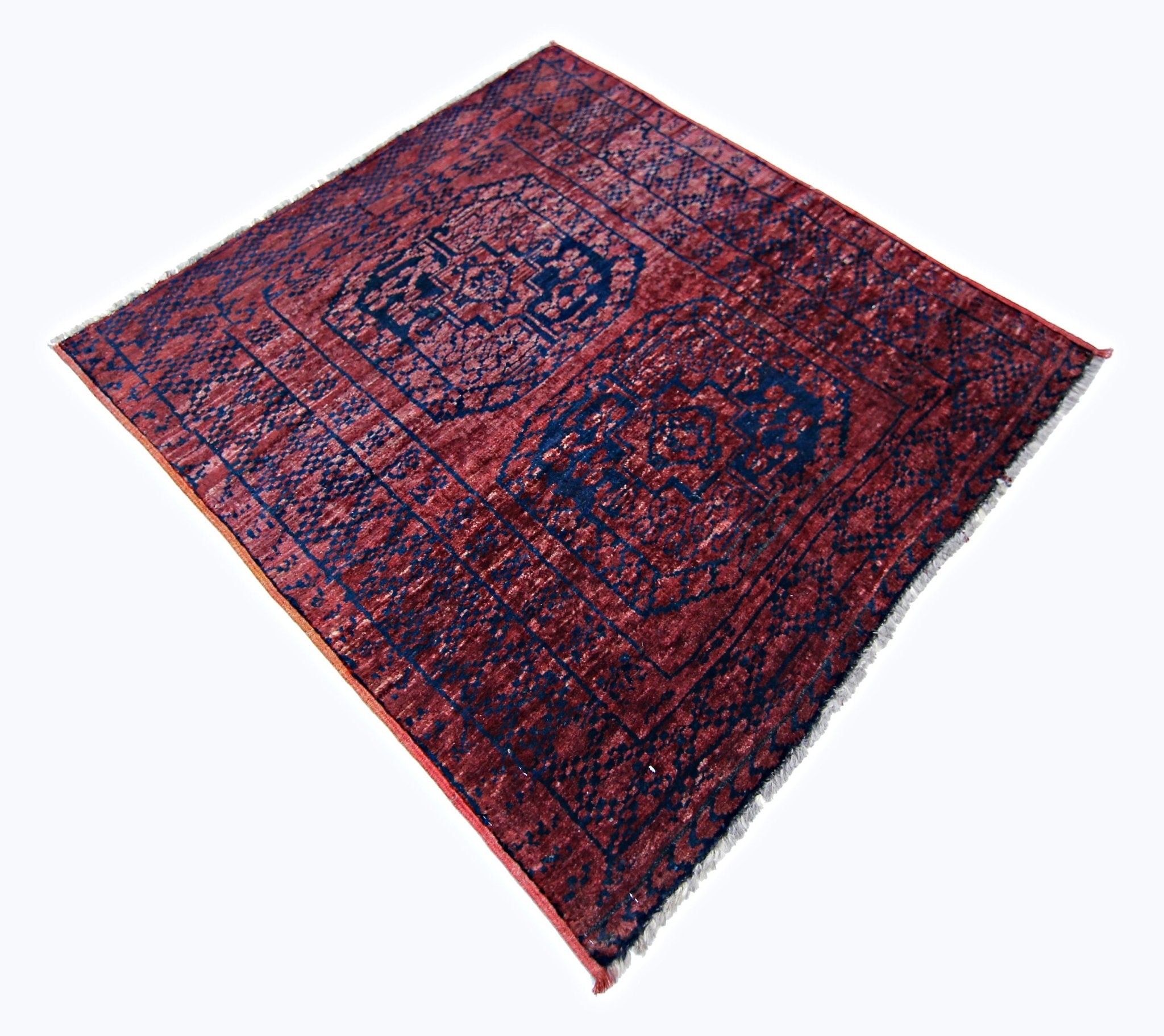 Handmade Mini Afghan Turkmen Rug | 87 x 84 cm | 2'10" x 2'9" - Najaf Rugs & Textile