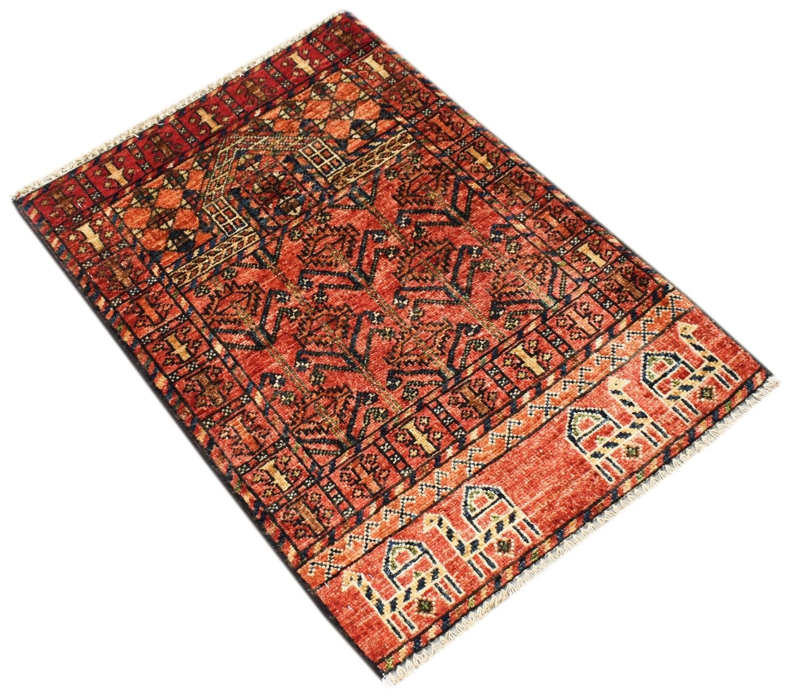 Handmade Mini Chobi Rug | 86 x 63 cm | 2'10" x 2'1" - Najaf Rugs & Textile