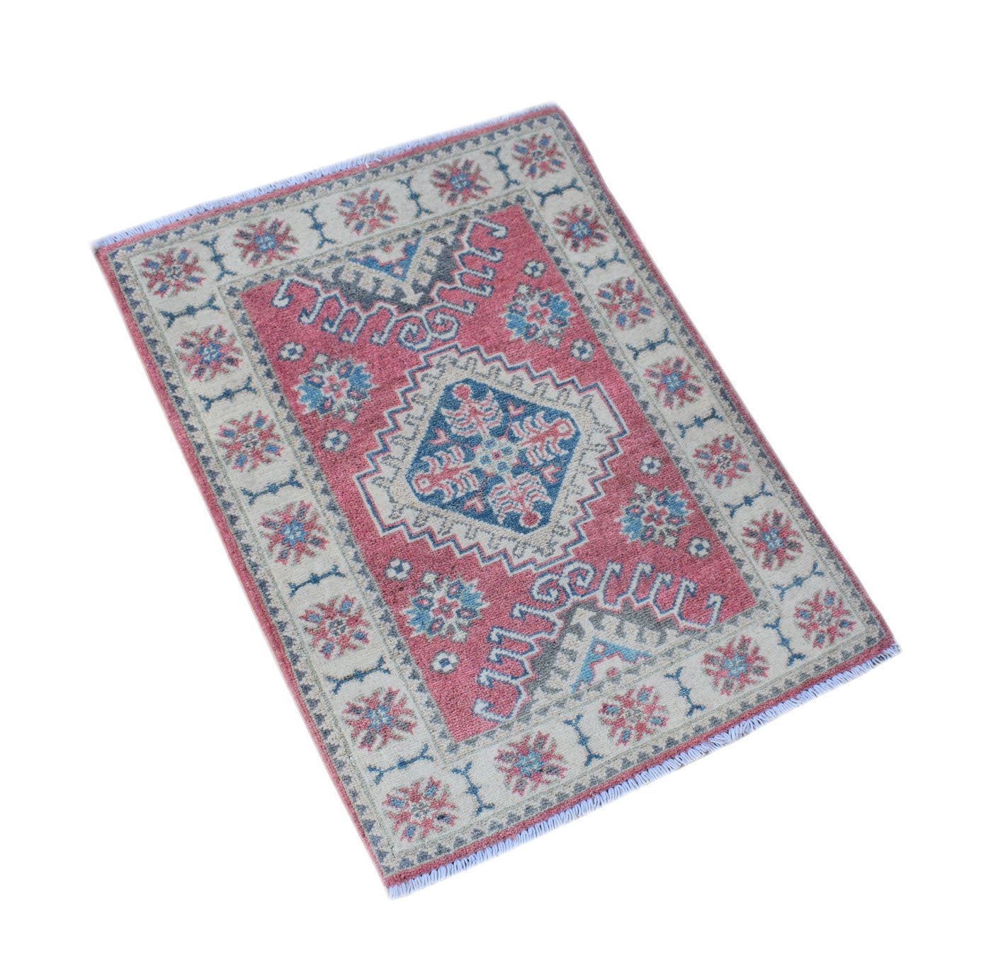 Handmade Mini Kazakh Rug | 83 x 60 cm | 2'9" x 2' - Najaf Rugs & Textile