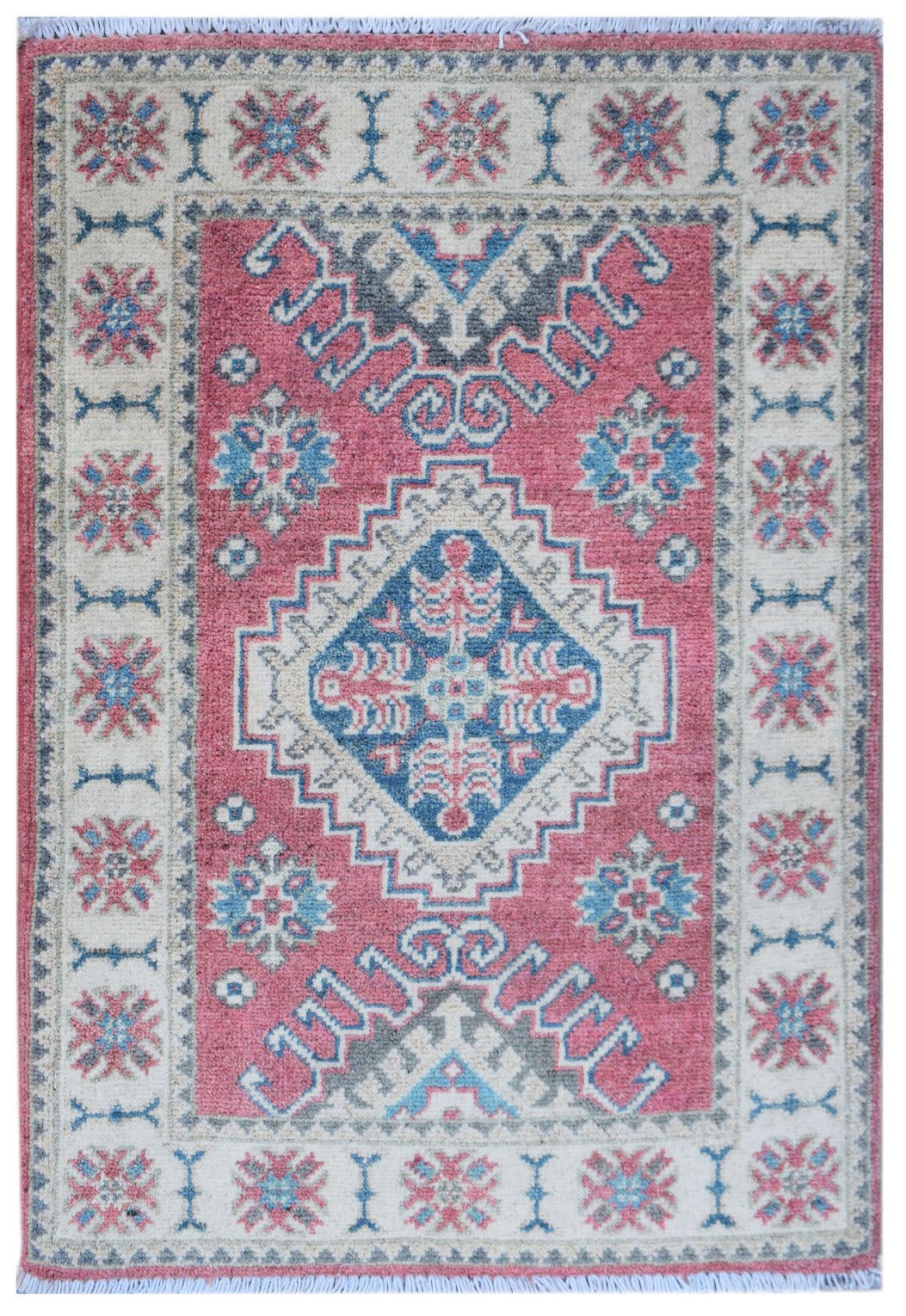 Handmade Mini Kazakh Rug | 83 x 60 cm | 2'9" x 2' - Najaf Rugs & Textile