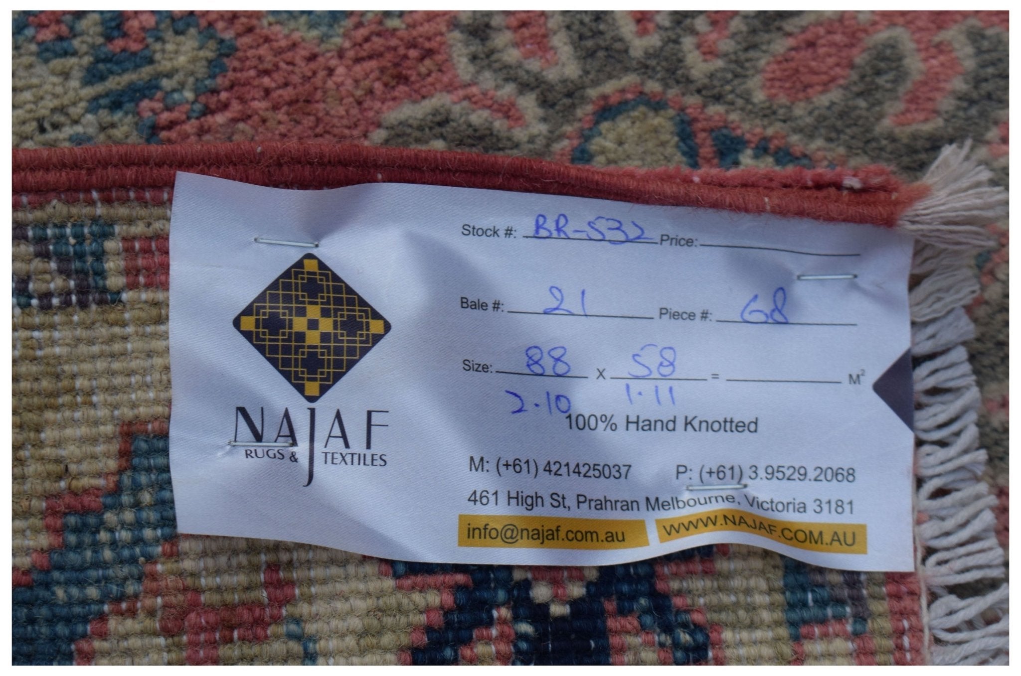 Handmade Mini Kazakh Rug | 88 x 58 cm | 2'10" x 1'11" - Najaf Rugs & Textile