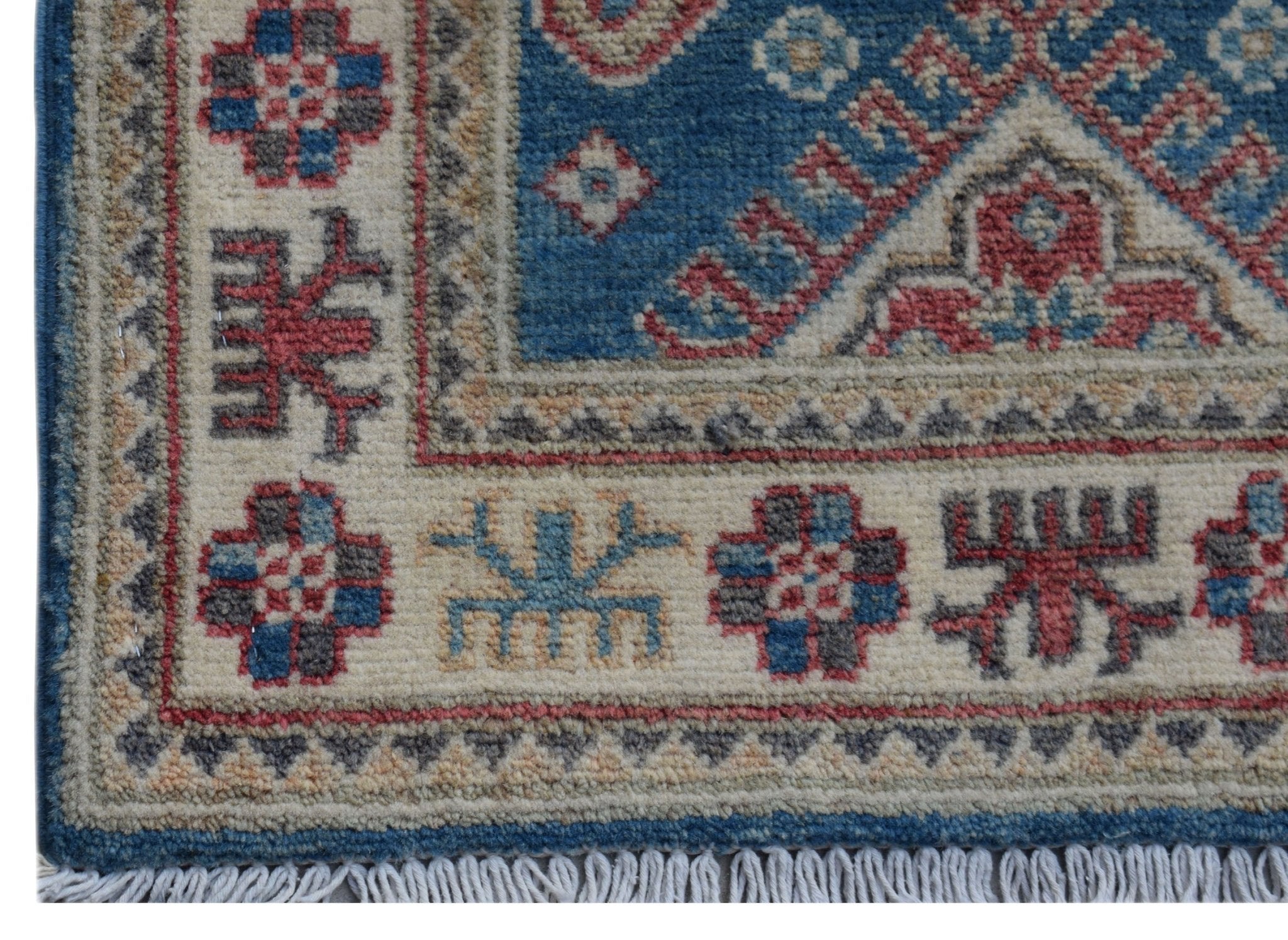 Handmade Mini Kazakh Rug | 89 x 58 cm | 2'11" x 1'10" - Najaf Rugs & Textile