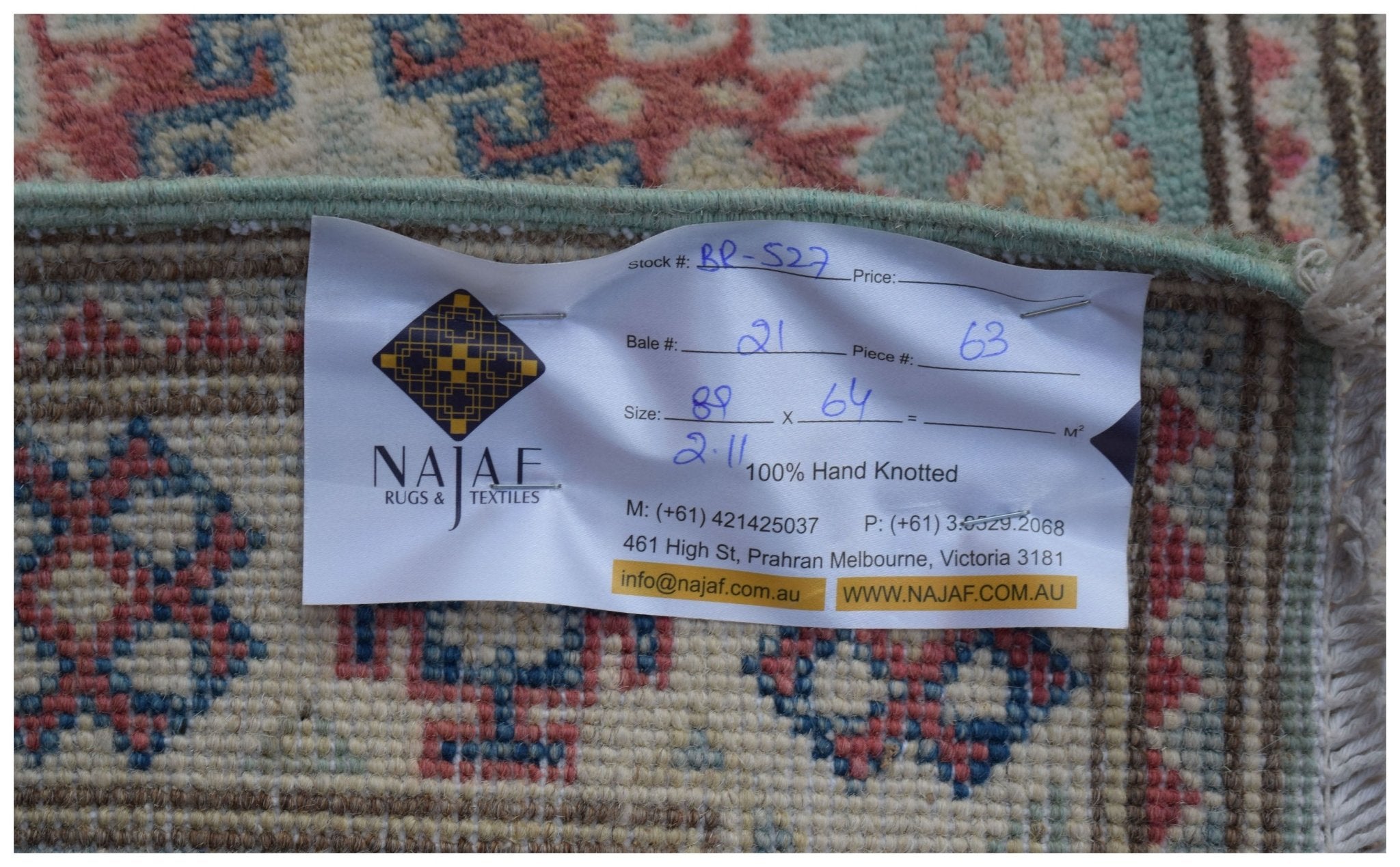 Handmade Mini Kazakh Rug | 89 x 64 cm | 2'11" x 2'1" - Najaf Rugs & Textile