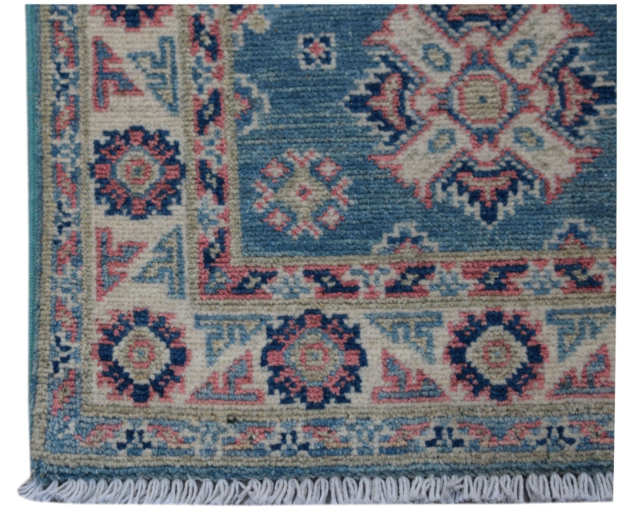 Handmade Mini Kazakh Rug | 90 x 58 cm | 3' x 1'11" - Najaf Rugs & Textile