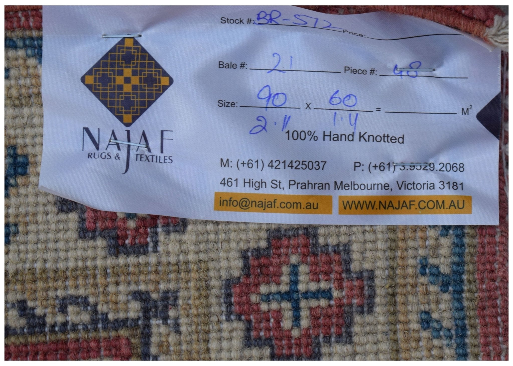 Handmade Mini Kazakh Rug | 90 x 60 cm | 2'11" x 1'11" - Najaf Rugs & Textile