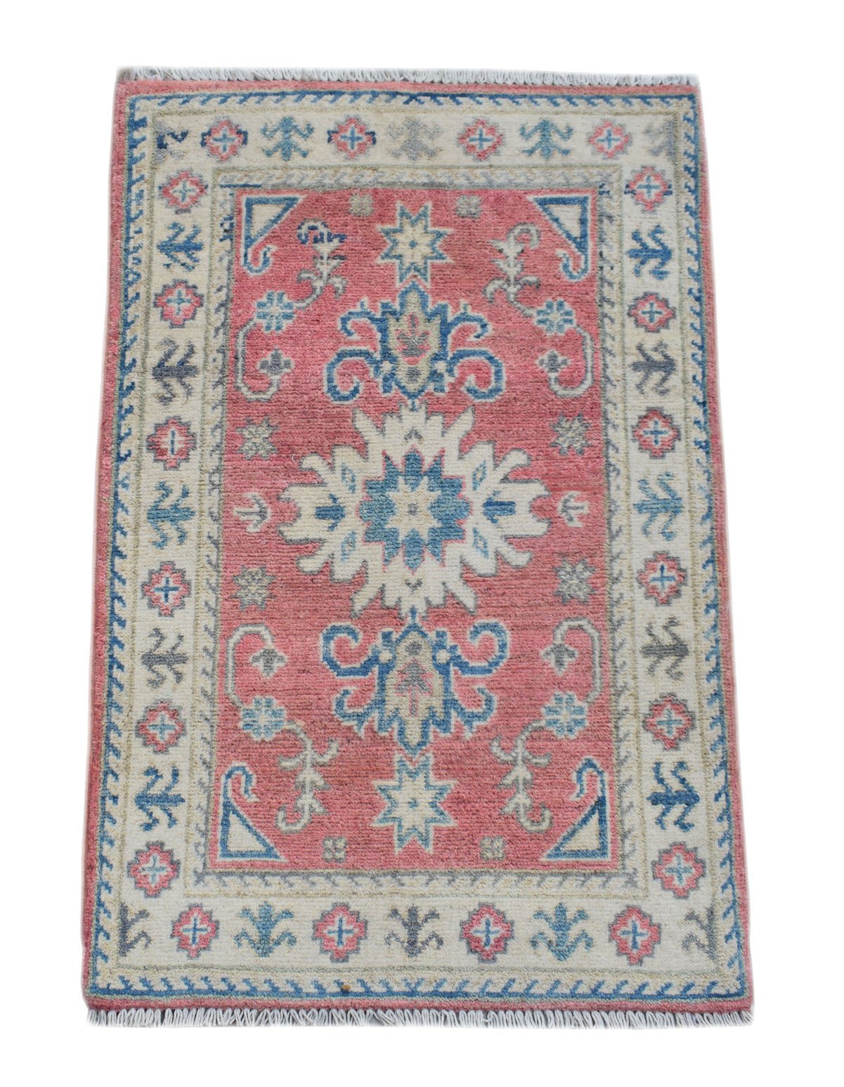 Handmade Mini Kazakh Rug | 90 x 60 cm | 2'11" x 1'11" - Najaf Rugs & Textile