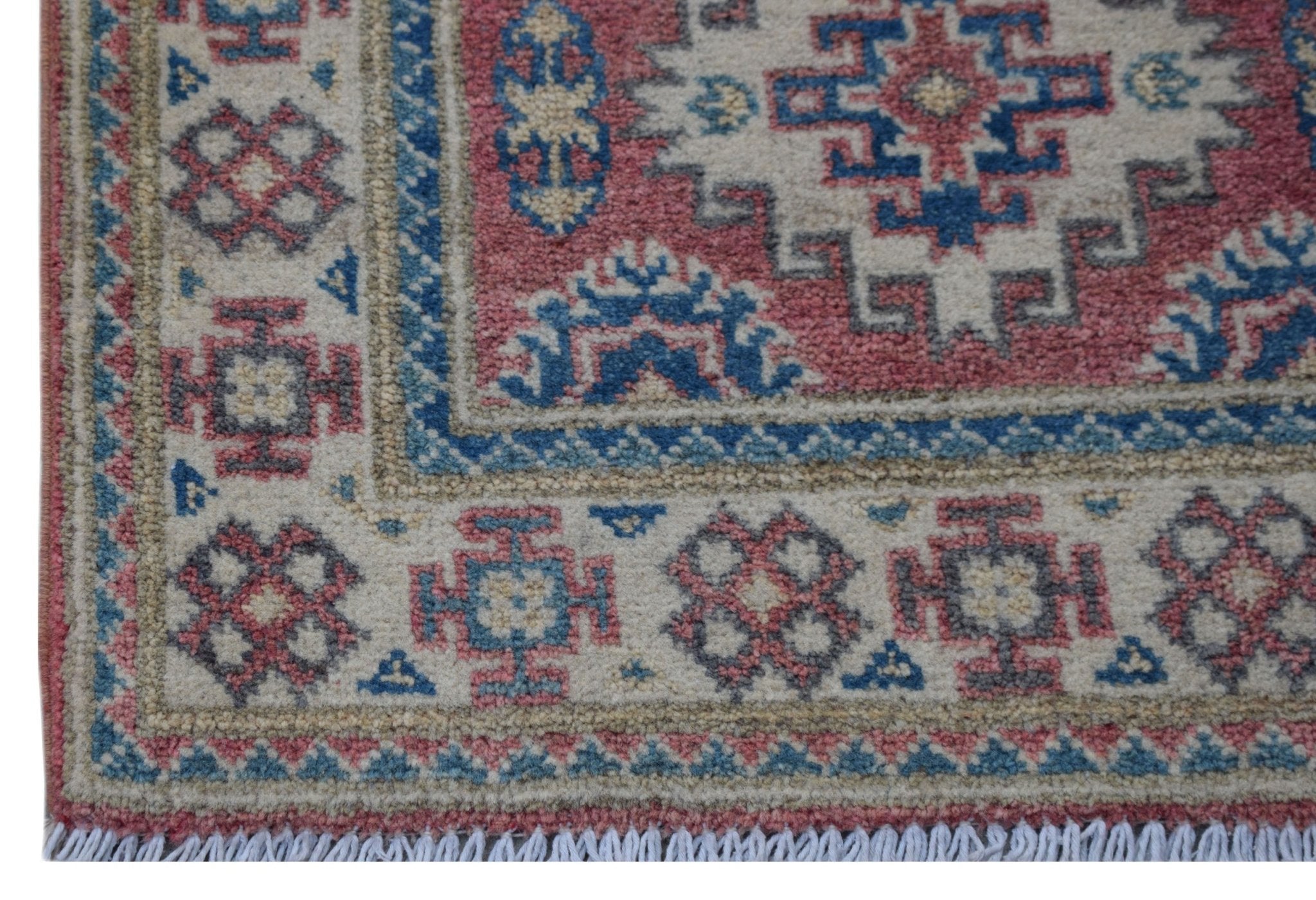Handmade Mini Kazakh Rug | 90 x 60 cm | 2'11" x 2' - Najaf Rugs & Textile
