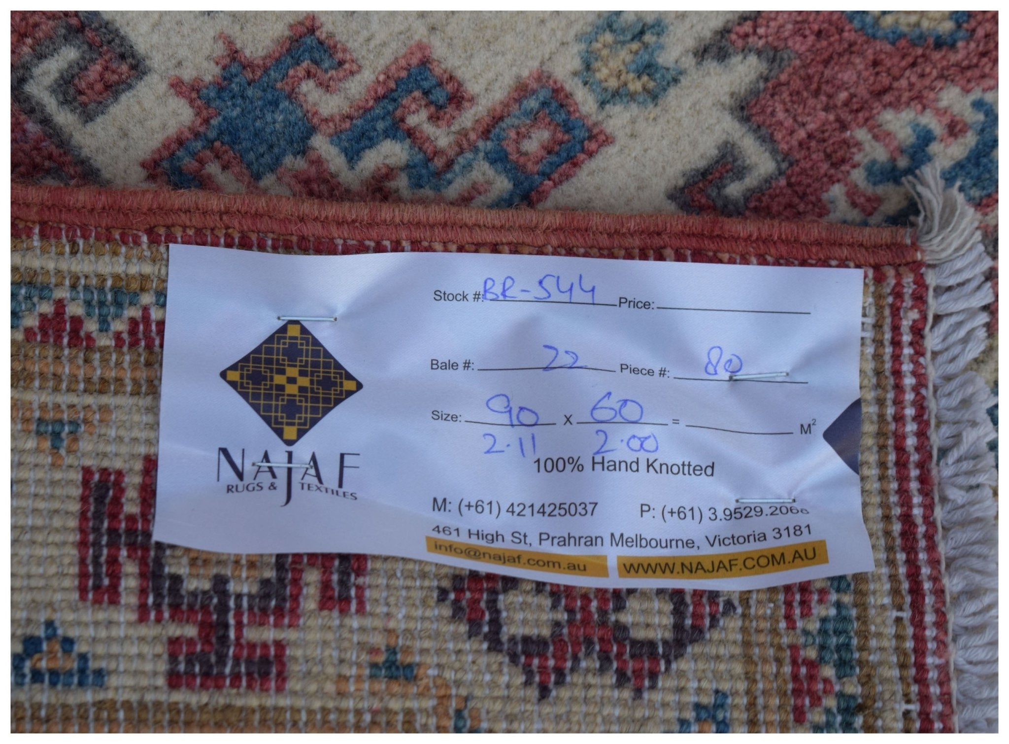 Handmade Mini Kazakh Rug | 90 x 60 cm | 2'11" x 2' - Najaf Rugs & Textile