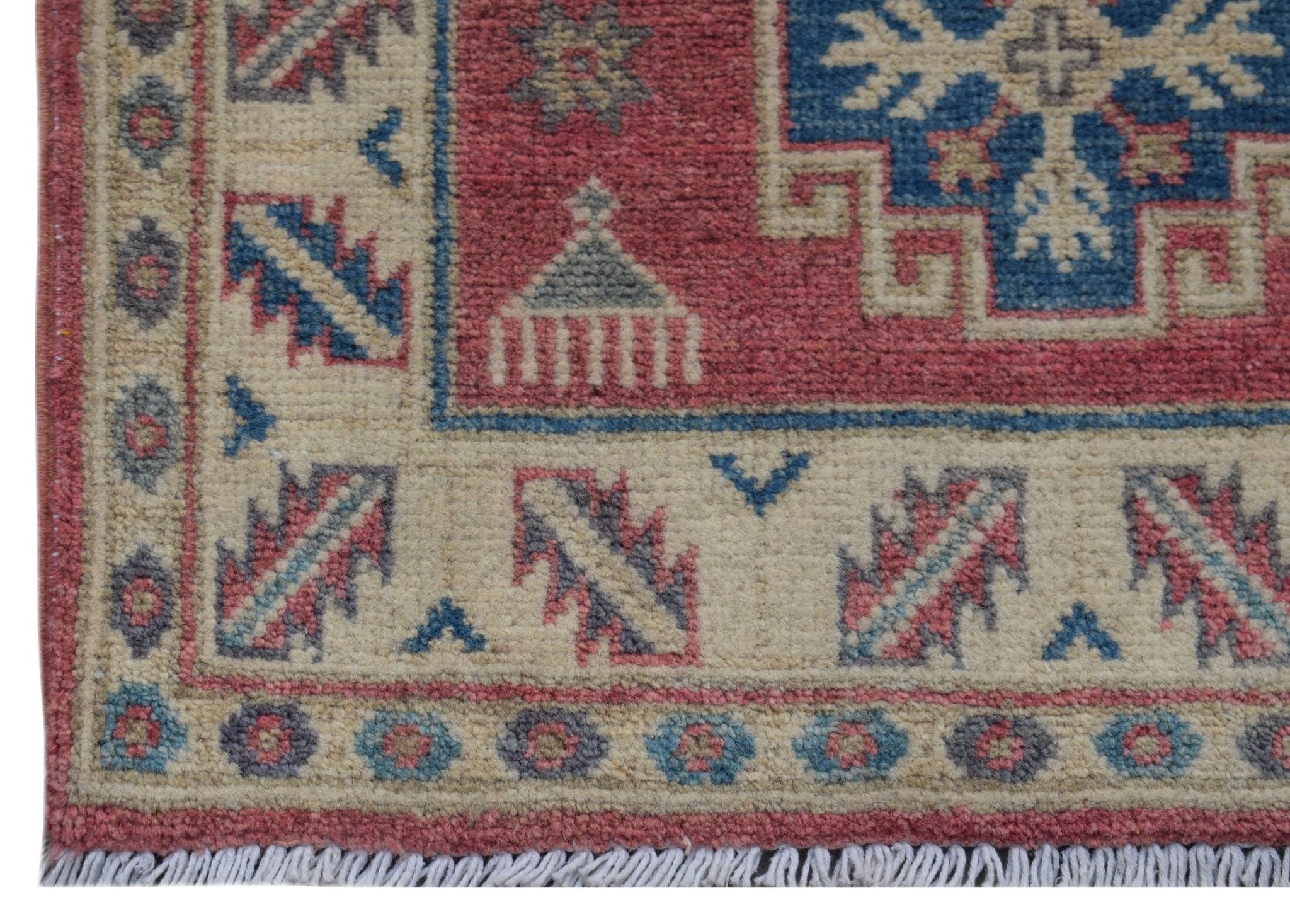 Handmade Mini Kazakh Rug | 90 x 63 cm | 2'11" x 2'1" - Najaf Rugs & Textile