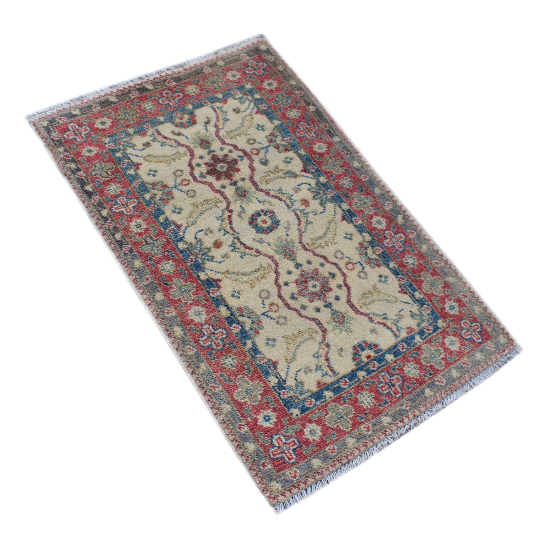Handmade Mini Kazakh Rug | 91 x 57 cm | 3' x 1'10" - Najaf Rugs & Textile
