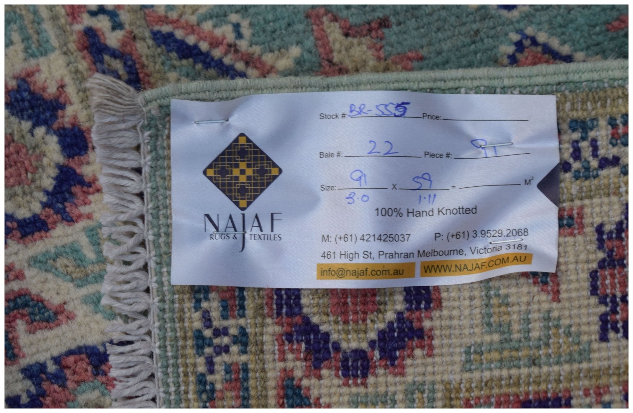 Handmade Mini Kazakh Rug | 91 x 59 cm | 3' x 1'11" - Najaf Rugs & Textile