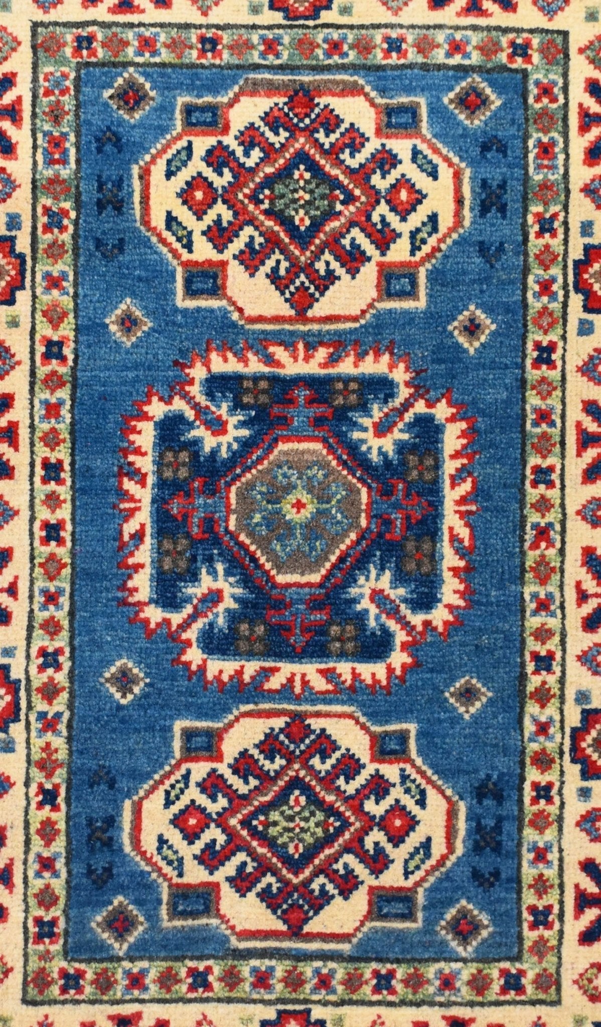 Handmade Mini Kazakh Rug | 91 x 62 cm | 2'9" x 2' - Najaf Rugs & Textile