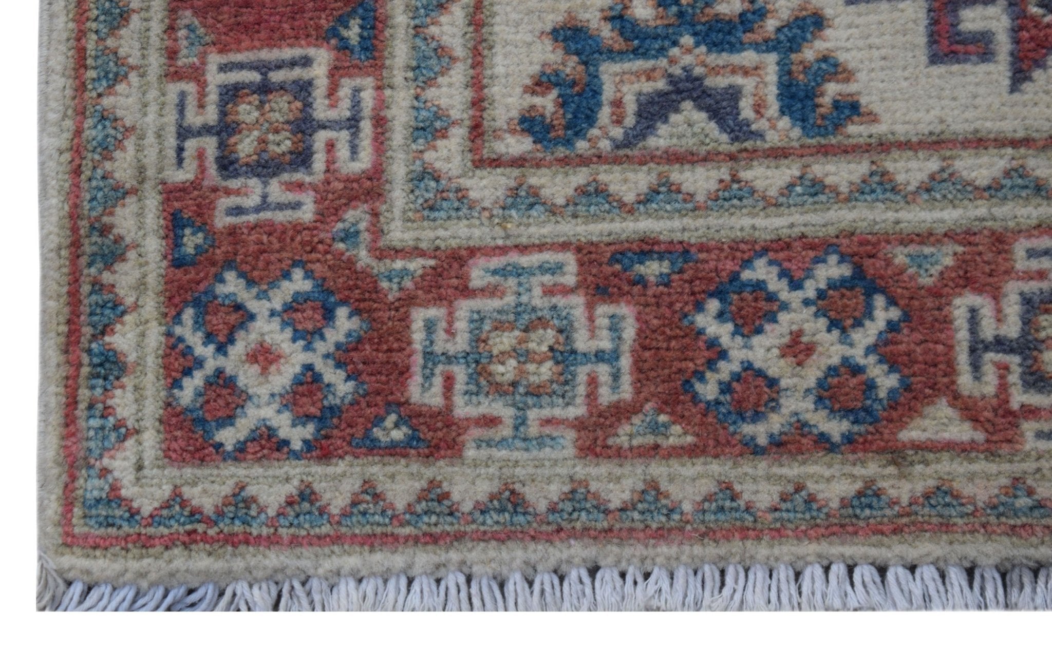 Handmade Mini Kazakh Rug | 92 x 62 cm | 3' x 2' - Najaf Rugs & Textile