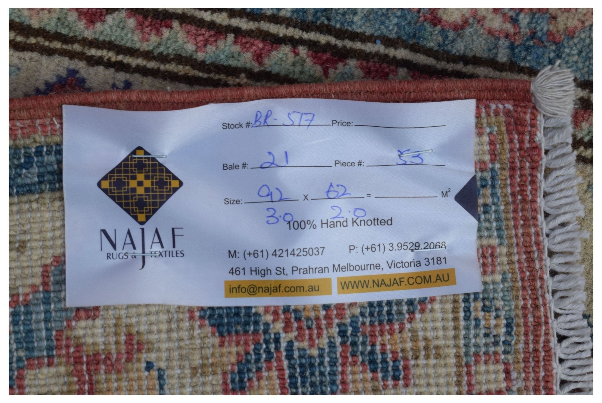 Handmade Mini Kazakh Rug | 92 x 62 cm | 3' x 2' - Najaf Rugs & Textile