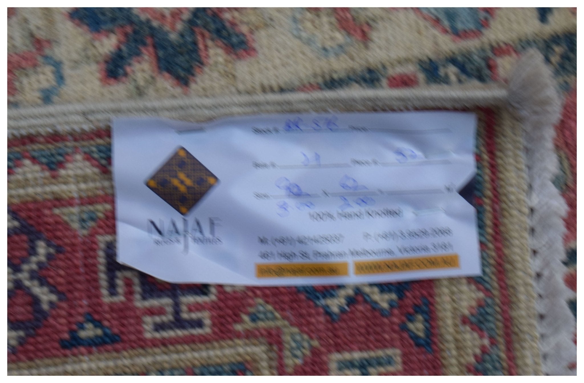 Handmade Mini Kazakh Rug | 92 x 62 cm | 3' x 2' - Najaf Rugs & Textile