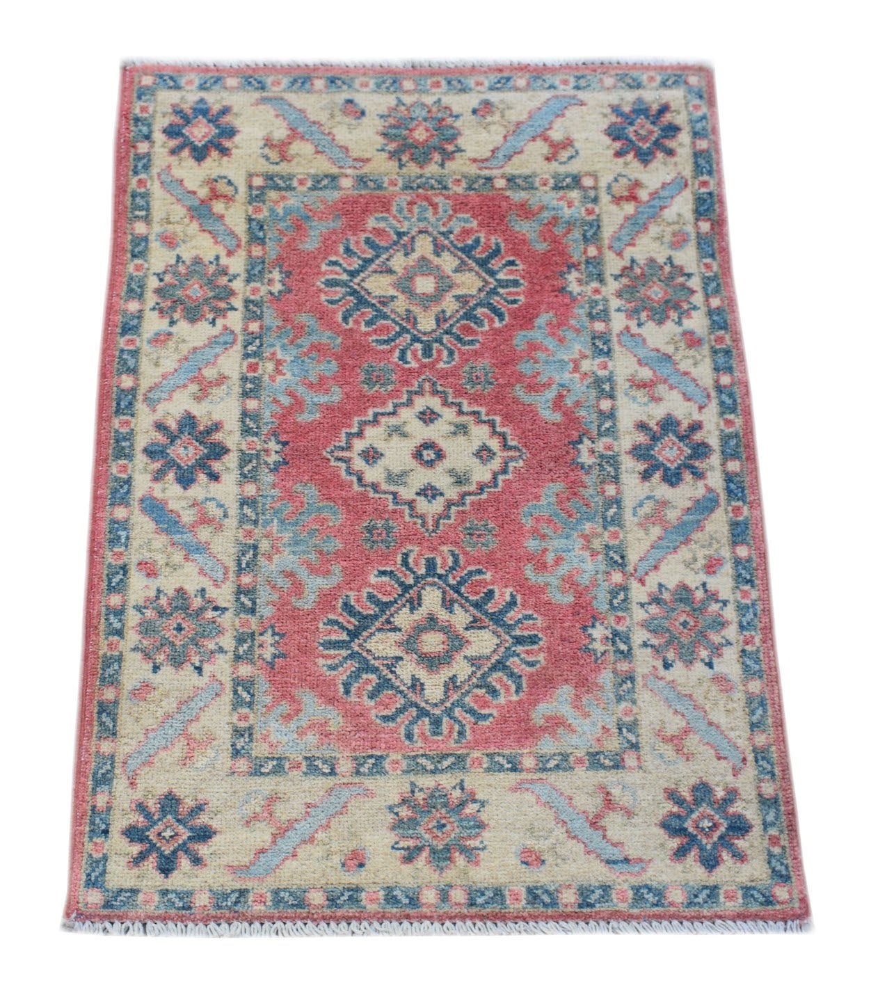 Handmade Mini Kazakh Rug | 92 x 62 cm | 3' x 2' - Najaf Rugs & Textile