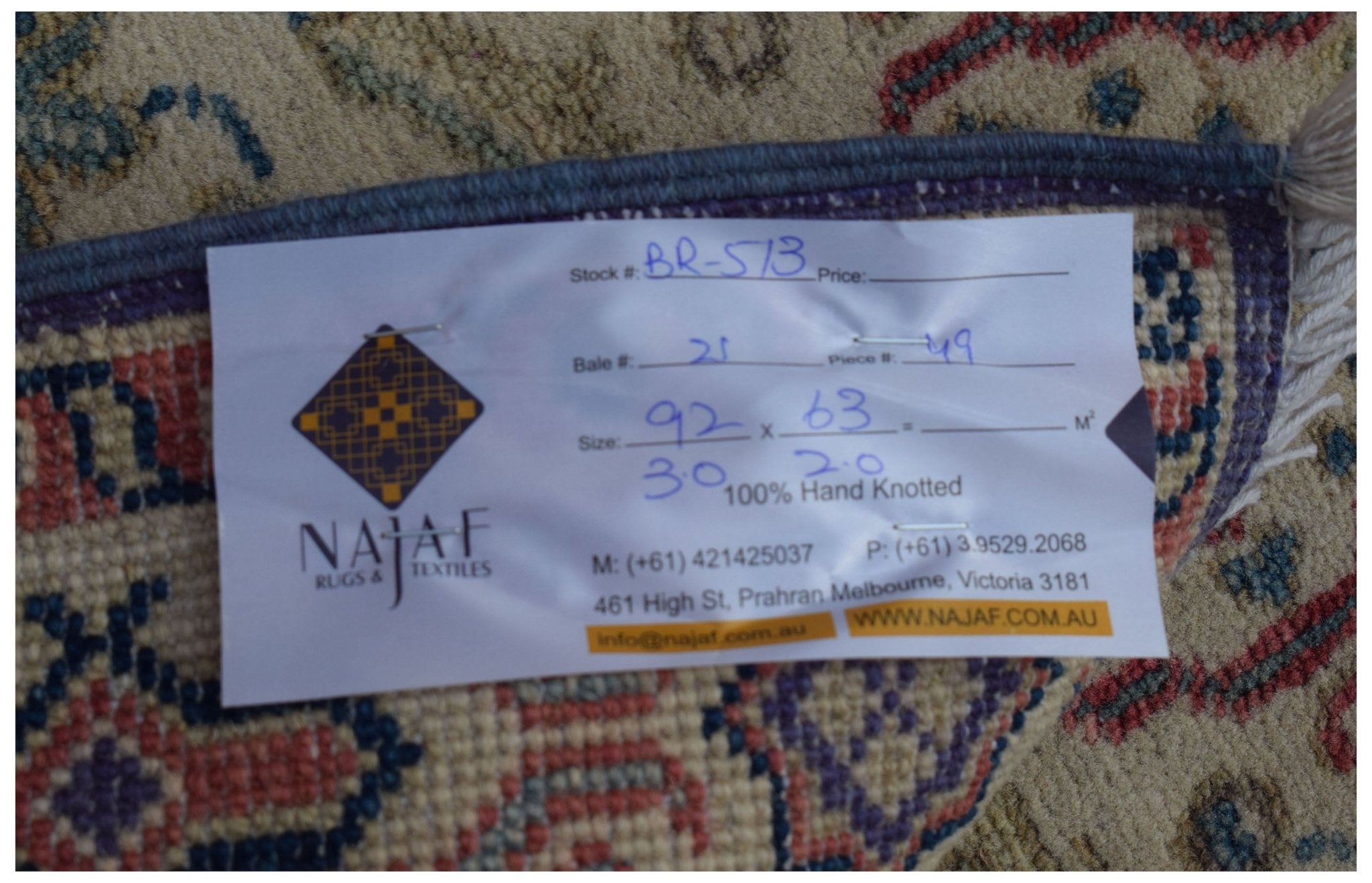 Handmade Mini Kazakh Rug | 92 x 63 cm | 3' x 2' - Najaf Rugs & Textile