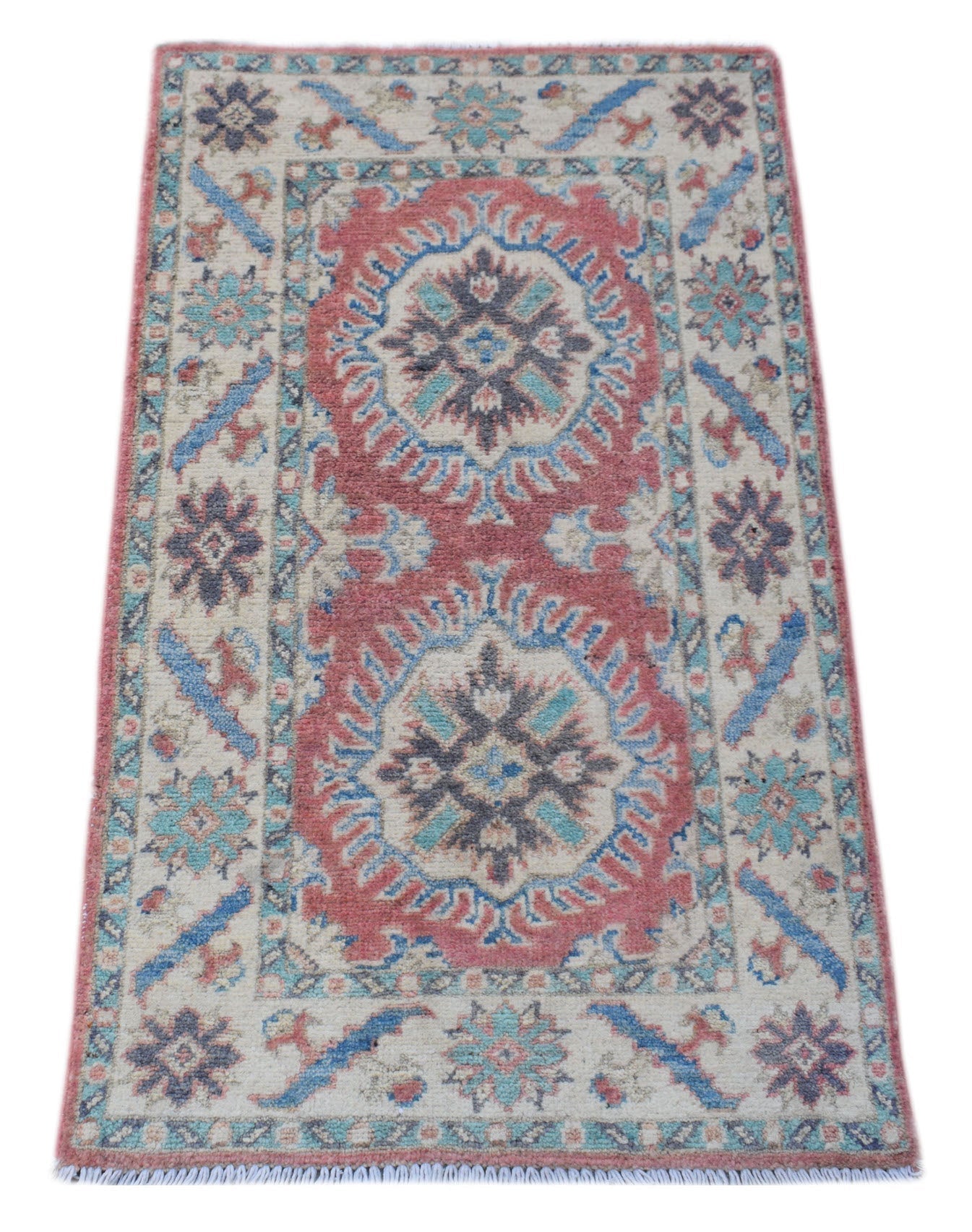 Handmade Mini Kazakh Rug | 98 x 58 cm | 3'2" x 1'10" - Najaf Rugs & Textile