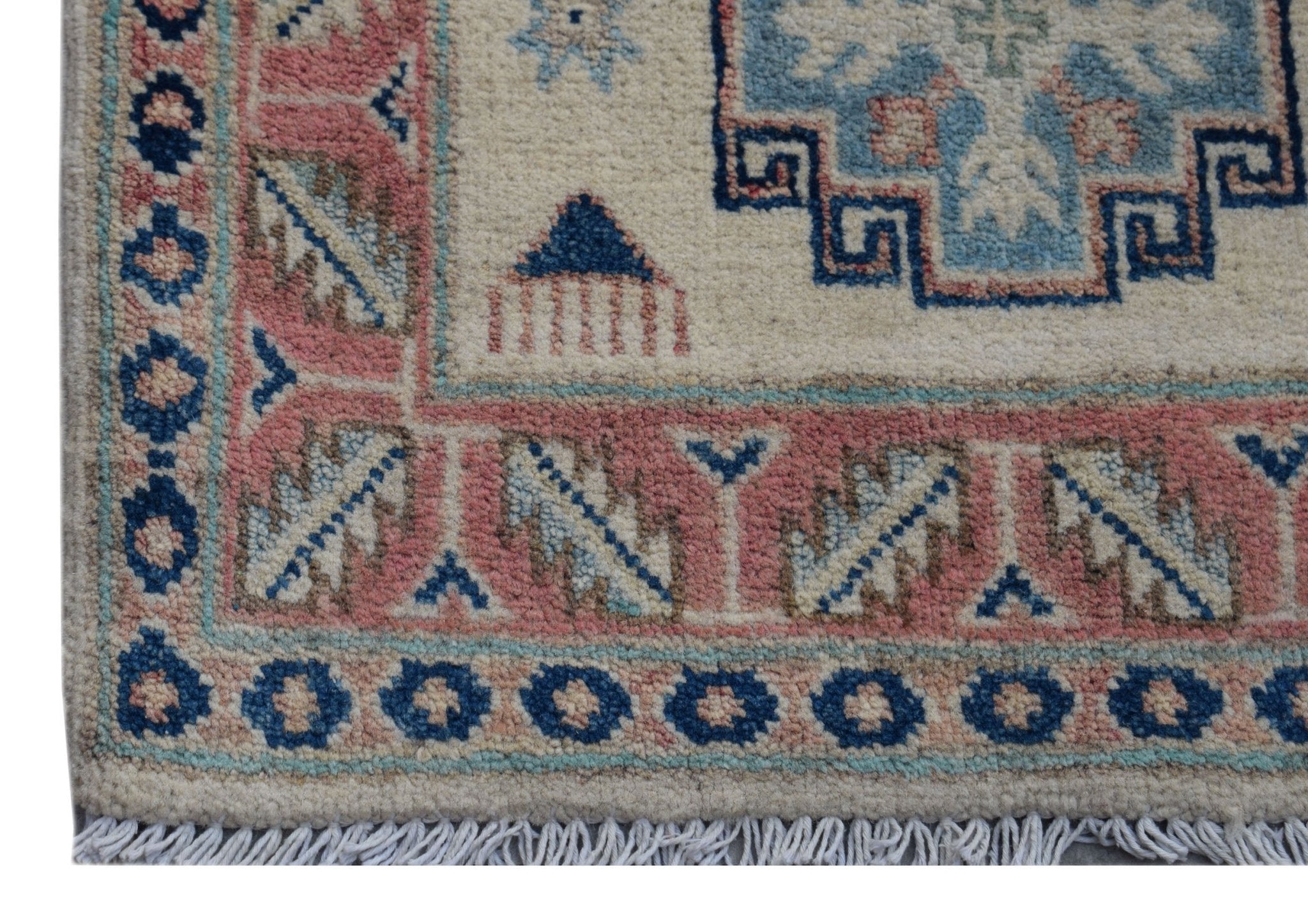 Handmade Mini Kazakh Rug | 98 x 62 cm | 3'2" x 2' - Najaf Rugs & Textile