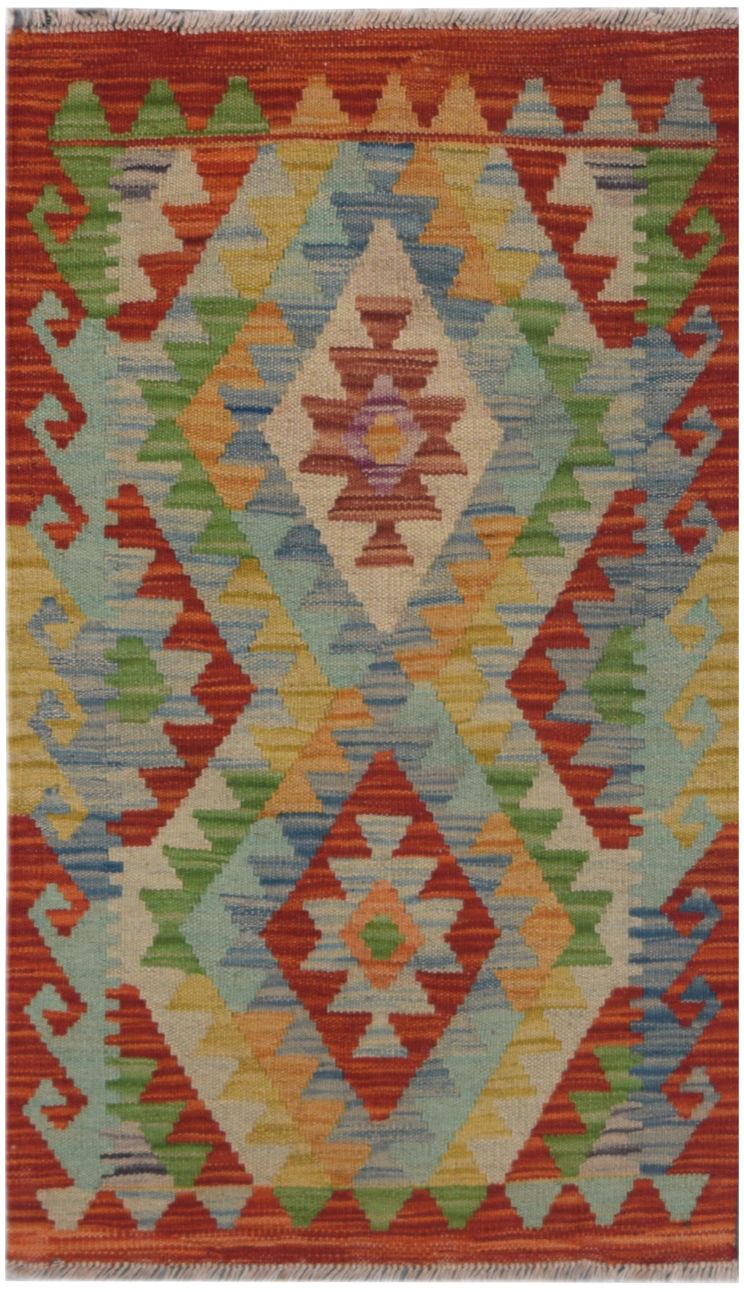 Handmade Mini Kilim Rug | 93 x 52 cm | 3' x 1'7" - Najaf Rugs & Textile