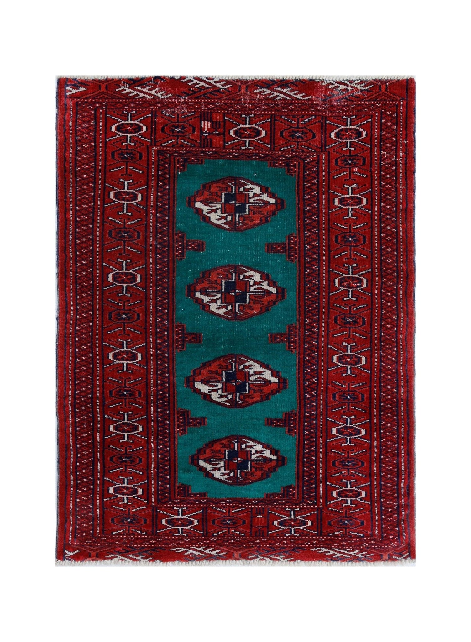 Handmade Mini Tekke Tukmen Sara Rug | 95 x 72 cm | 3'1" x 2'4" - Najaf Rugs & Textile