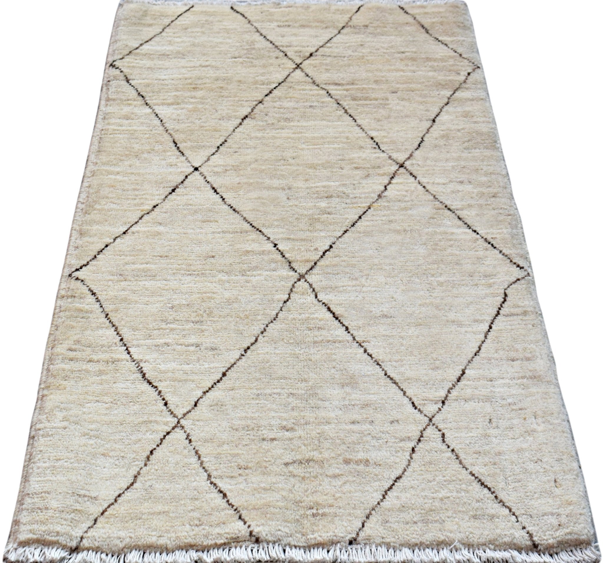Handmade Mini Tribal Afghan Berber Rug | 87 x 63 cm | 2'10" x 2'1" - Najaf Rugs & Textile