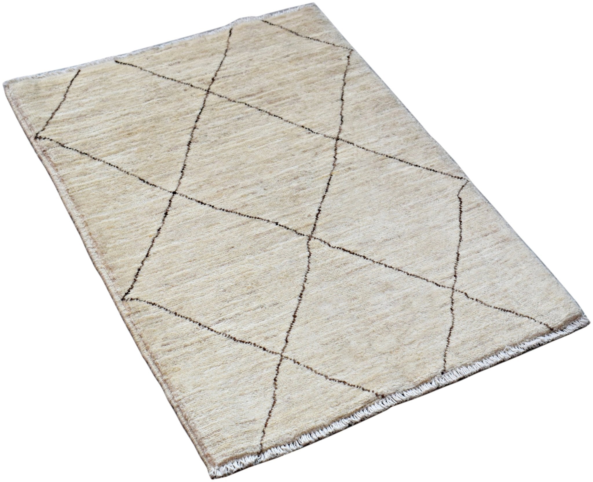 Handmade Mini Tribal Afghan Berber Rug | 87 x 63 cm | 2'10" x 2'1" - Najaf Rugs & Textile