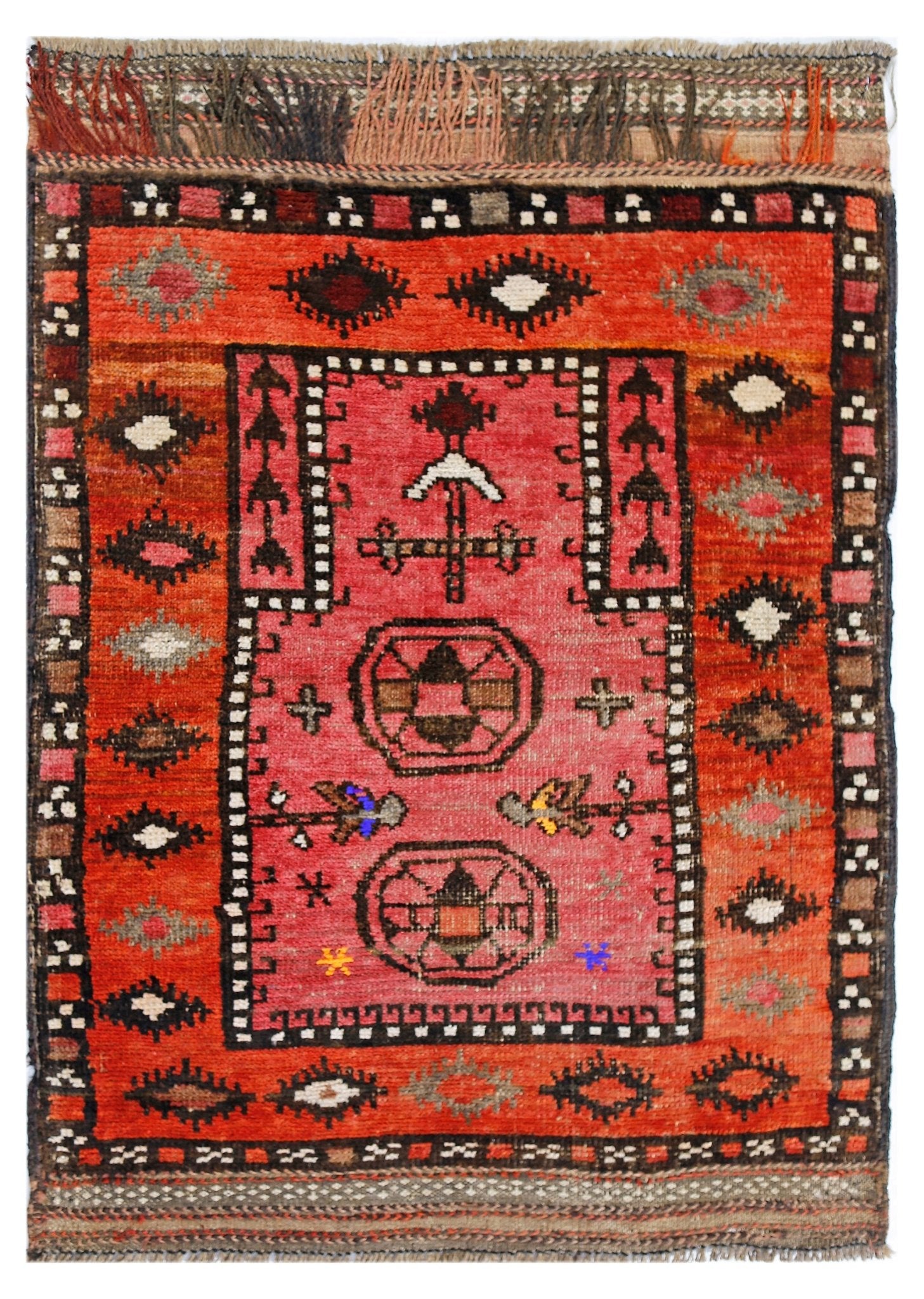 Handmade Mini Tribal Afghan Shepherd's Rug | 106 x 77 cm | 3'6" x 2'6" - Najaf Rugs & Textile