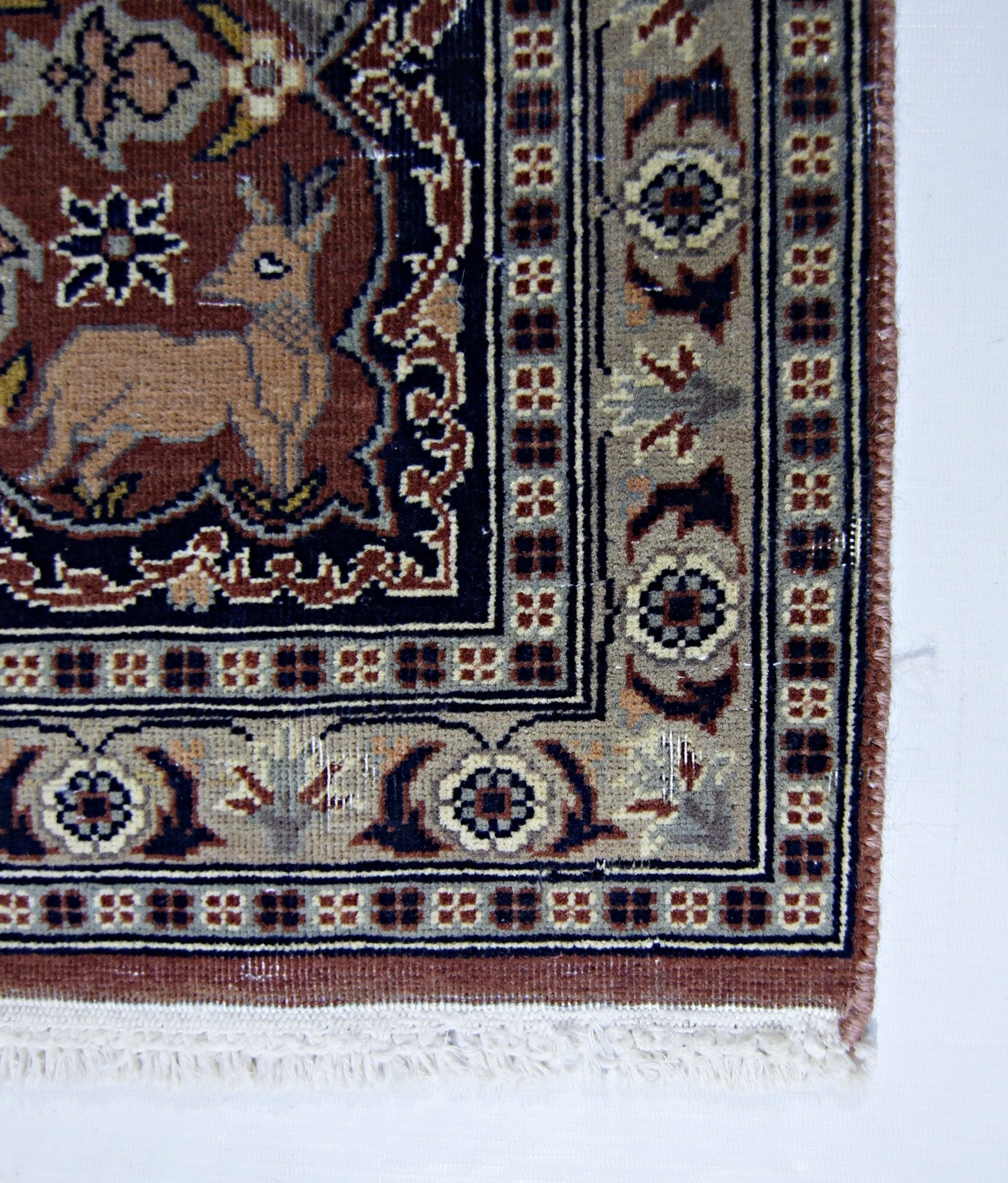Handmade Mini Vintage Pakistani Rug | 99 x 63 cm | 3'3" x 2'1" - Najaf Rugs & Textile