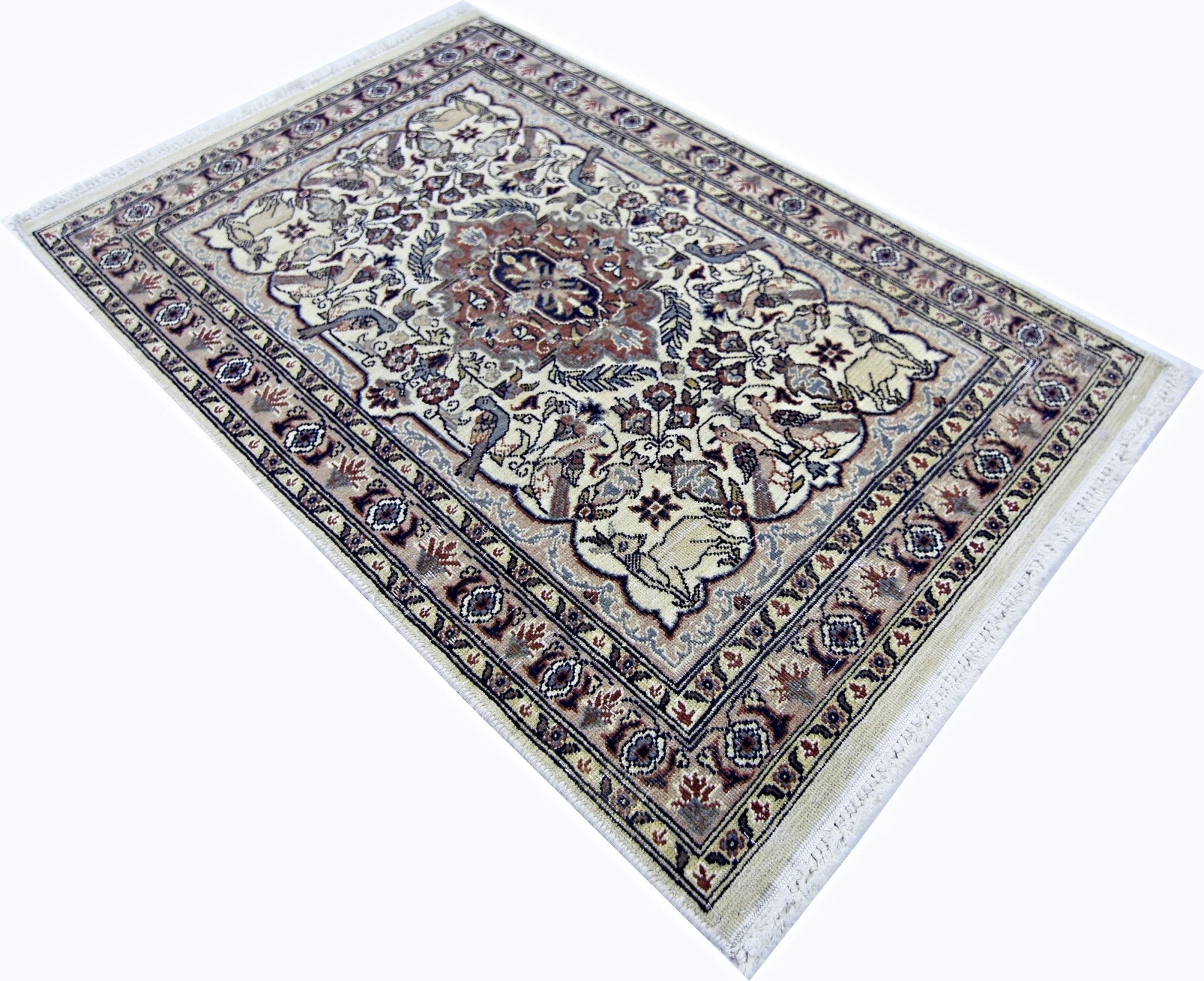 Handmade Mini Vintage Pakistani Rug | 99 x 64 cm | 3'3" x 2'1" - Najaf Rugs & Textile