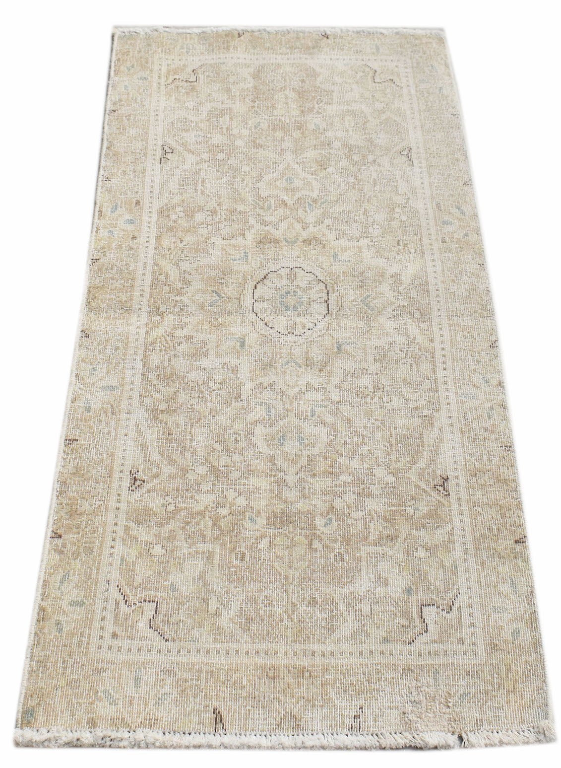 Handmade Mini Vintage Persian Kerman Rug | 106 x 54 cm | 3'6" x 1'9" - Najaf Rugs & Textile