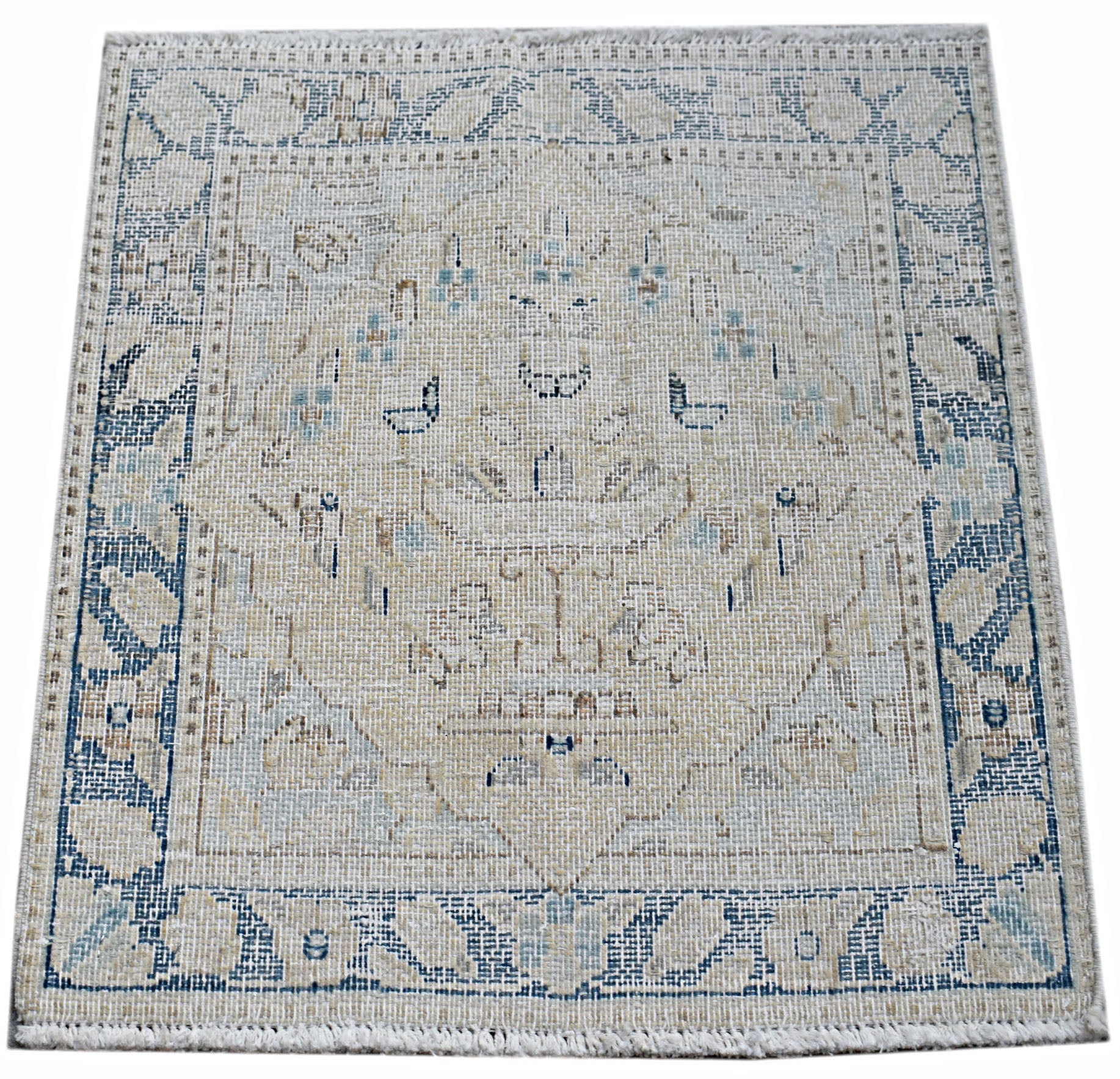 Handmade Mini Vintage Persian Kerman Rug | 52 x 48 cm | 1'9" x 1'7" - Najaf Rugs & Textile