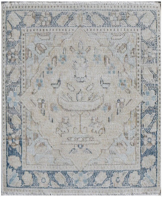 Handmade Mini Vintage Persian Kerman Rug | 54 x 45 cm | 1'10" x 1'6" - Najaf Rugs & Textile