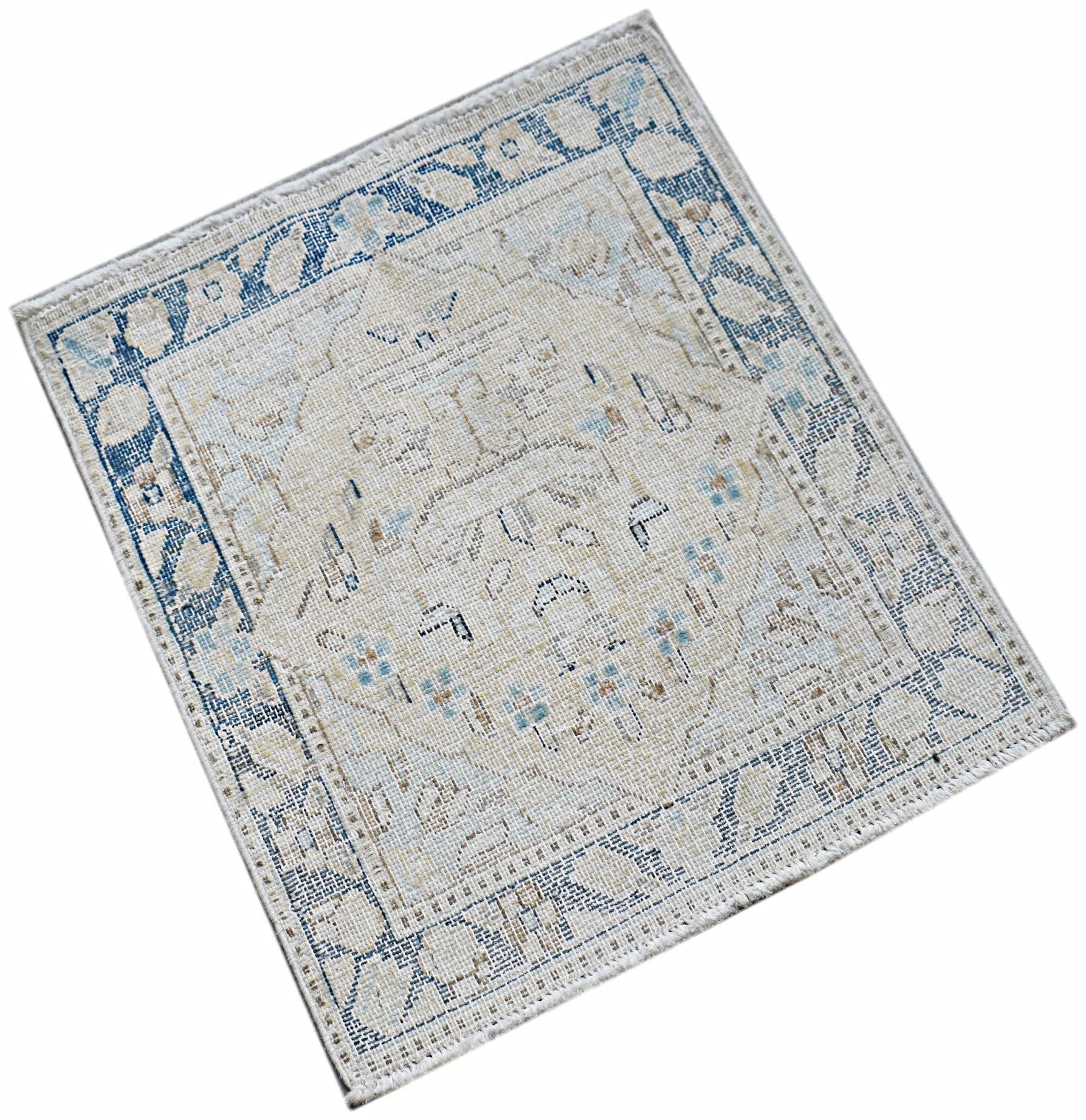 Handmade Mini Vintage Persian Kerman Rug | 54 x 46 cm | 1'10" x 1'6" - Najaf Rugs & Textile