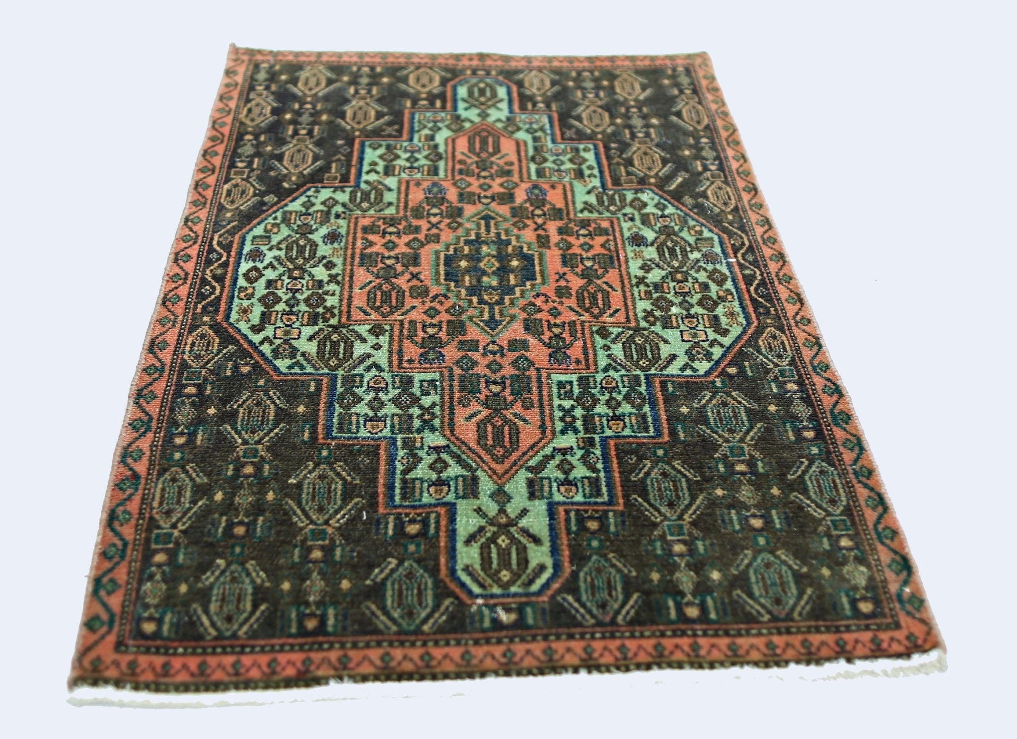 Handmade Mini Vintage Persian Rug | 100 x 66 cm | 3'3" x 2'2" - Najaf Rugs & Textile