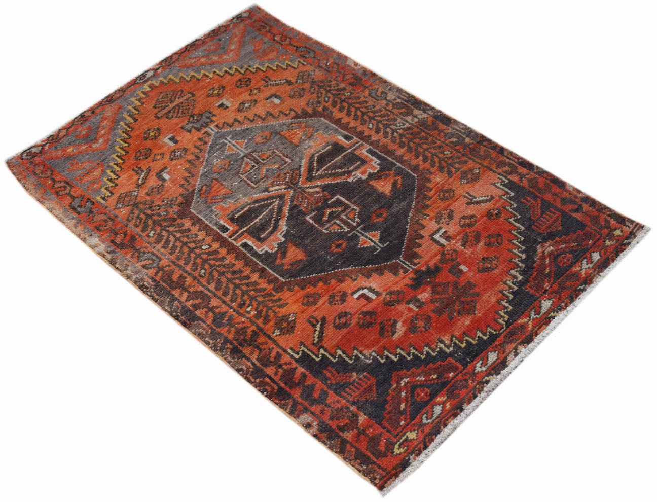 Handmade Mini Vintage Persian Rug | 105 x 73 cm | 3'5" x 2'5" - Najaf Rugs & Textile