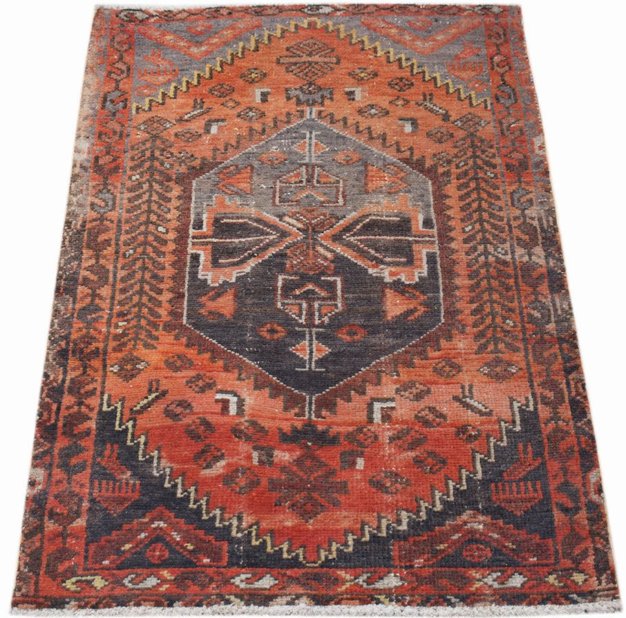 Handmade Mini Vintage Persian Rug | 105 x 73 cm | 3'5" x 2'5" - Najaf Rugs & Textile