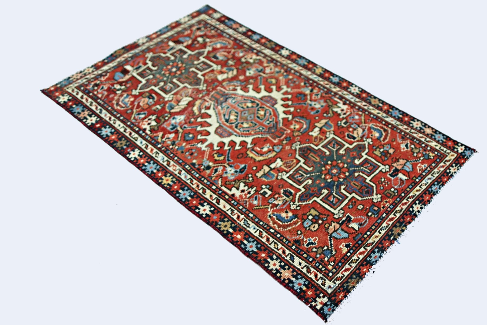Handmade Mini Vintage Persian Rug | 106 x 70 cm | 3'10" x 2'4" - Najaf Rugs & Textile