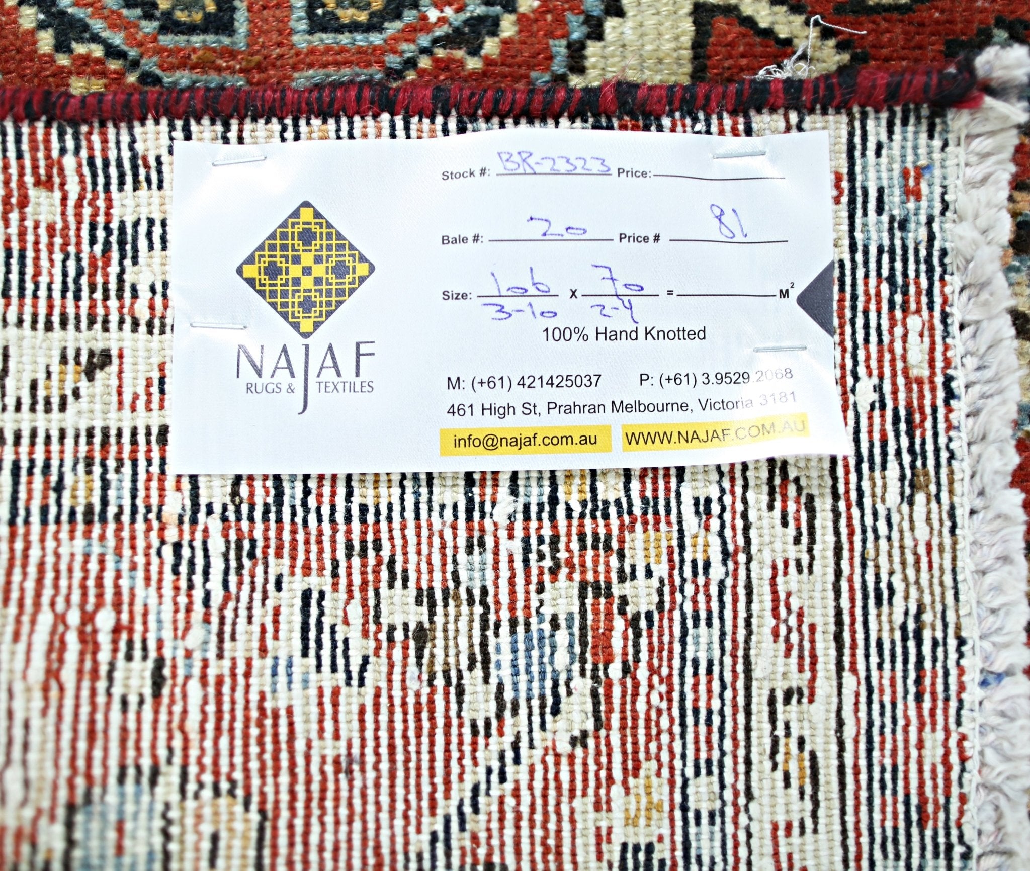 Handmade Mini Vintage Persian Rug | 106 x 70 cm | 3'10" x 2'4" - Najaf Rugs & Textile