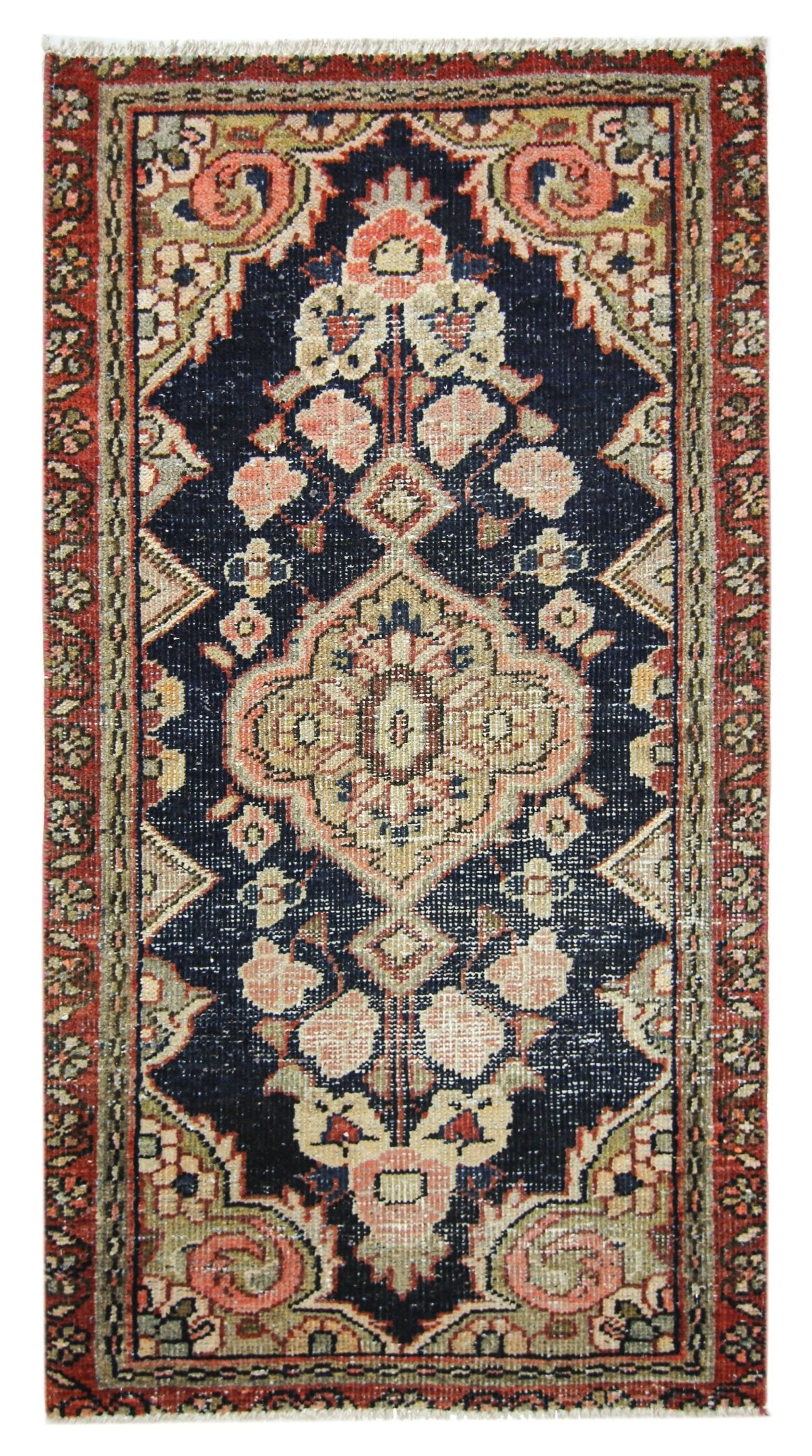 Handmade Mini Vintage Persian Rug | 109 x 56 cm | 3'7" x 1'10" - Najaf Rugs & Textile