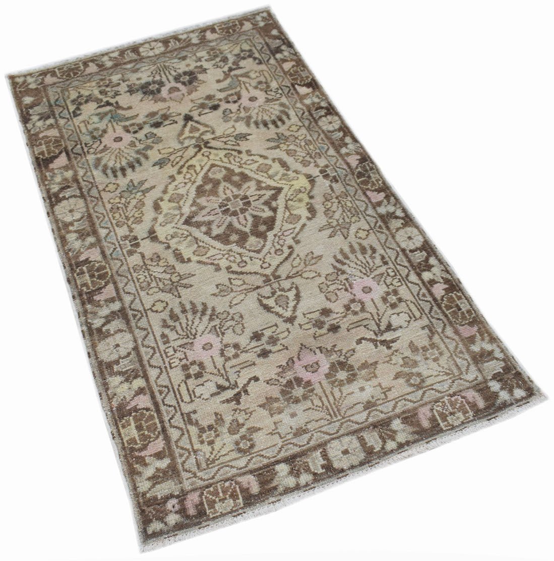 Handmade Mini Vintage Persian Rug | 118 x 70 cm | 3'10" x 2'4" - Najaf Rugs & Textile