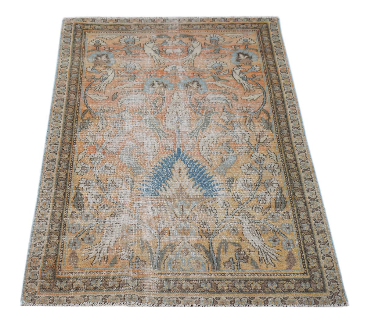 Handmade Mini Vintage Persian Rug | 126 x 86 cm | 4'2" x 2'10" - Najaf Rugs & Textile