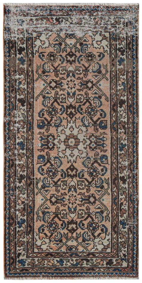 Handmade Mini Vintage Persian Rug | 128 x 64 cm | 4'2" x 2'1" - Najaf Rugs & Textile