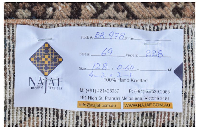 Handmade Mini Vintage Persian Rug | 128 x 64 cm | 4'2" x 2'1" - Najaf Rugs & Textile