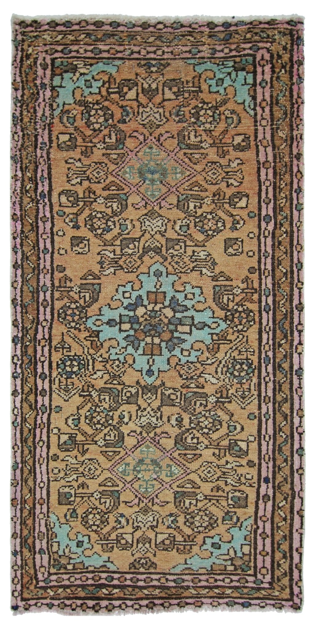 Handmade Mini Vintage Persian Rug | 129 x 63 cm | 4'3" x 2'1" - Najaf Rugs & Textile