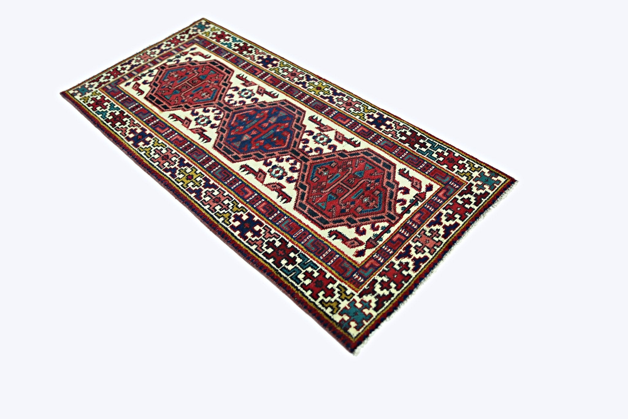 Handmade Mini Vintage Persian Rug | 141 x 68 cm | 4'8" x 2'3" - Najaf Rugs & Textile